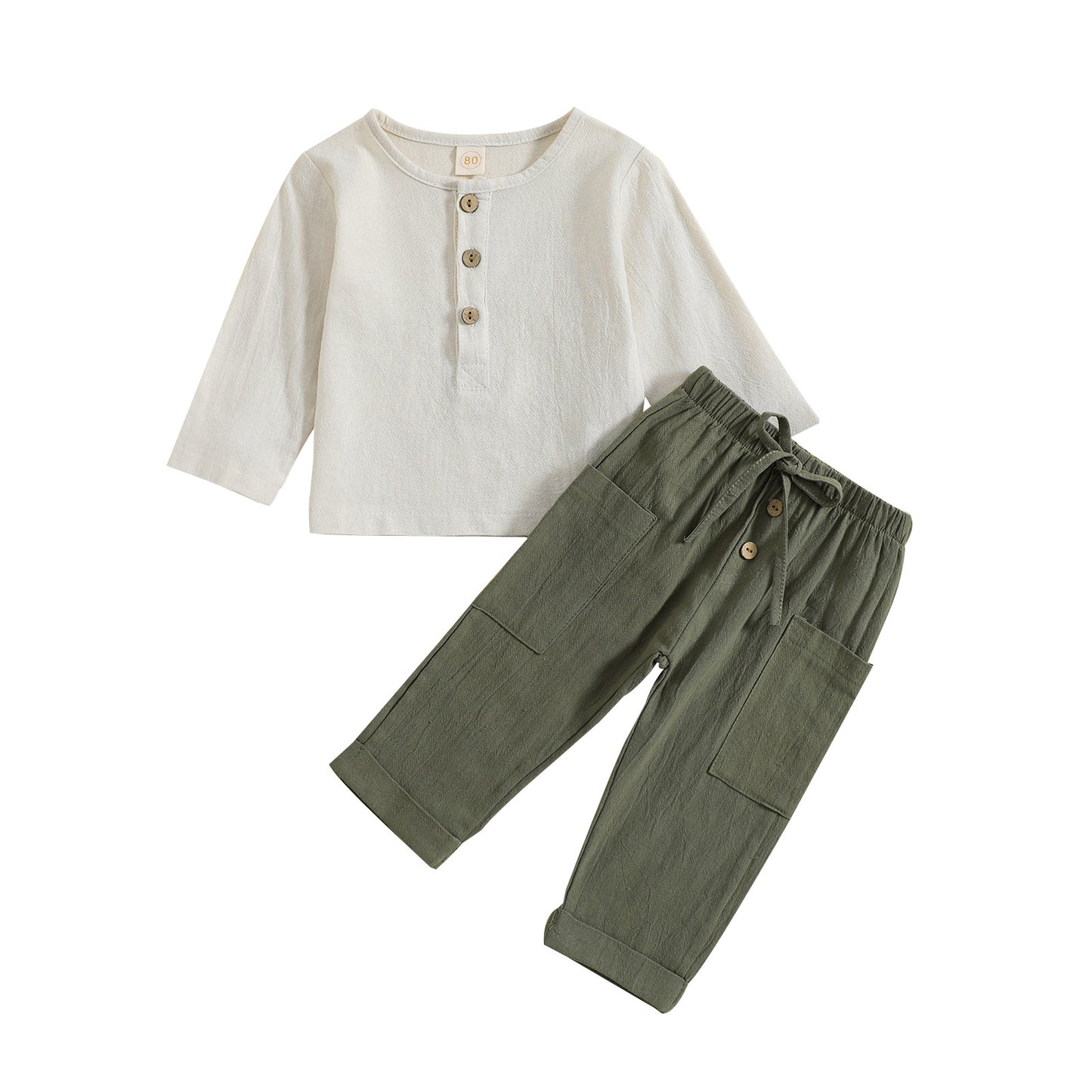 Set Bambino Stile Casual - Maglia a Maniche Lunghe e Pantaloni con Tasche estivo