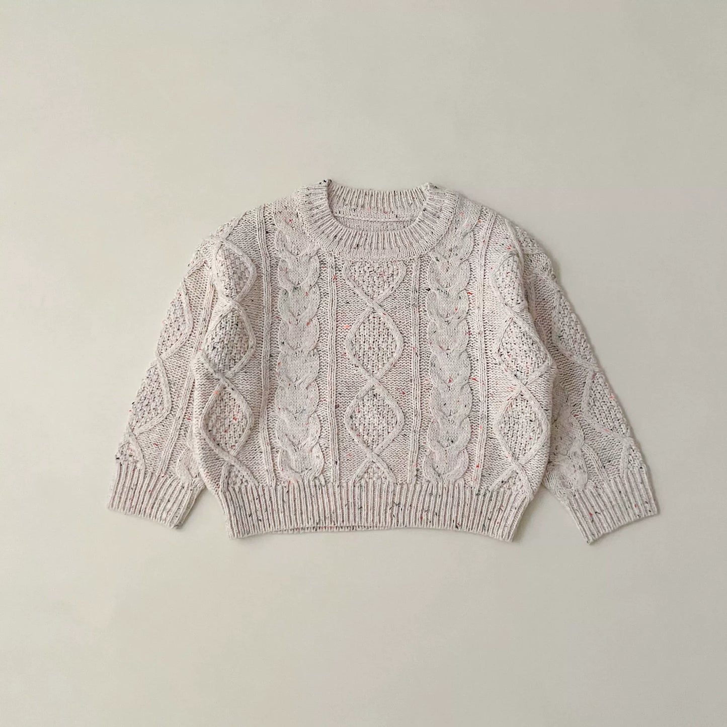 Completo Bimba Maglia + Pantaloni in Lana – Maniche Trecce