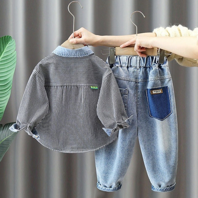 Set 3pz bimbo jeans Camicia e jeans