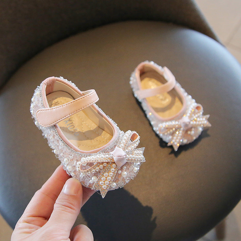 Ballerine da Cerimonia per Bambina con Perle e Fiocco