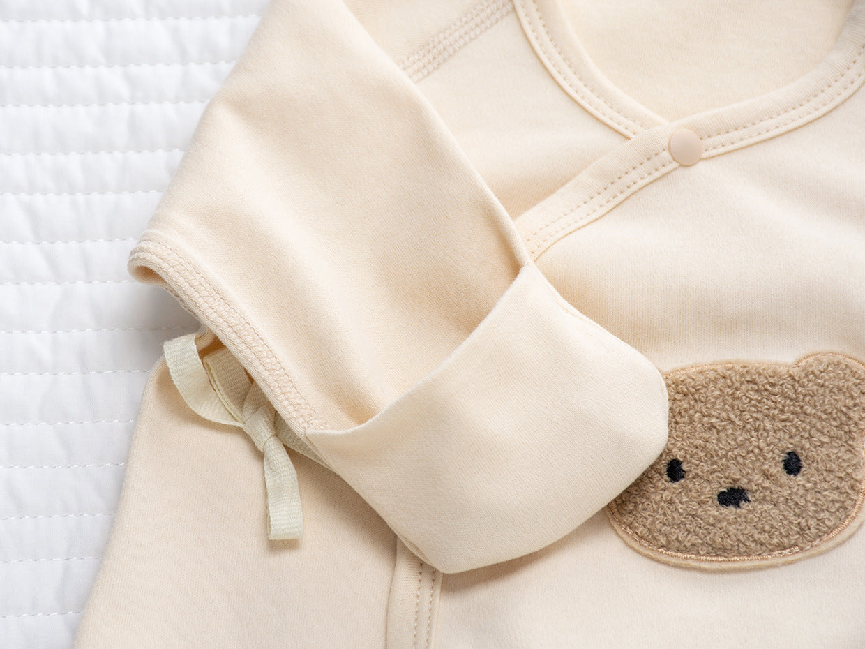 Coordinato Set Neutro Neonato/a Bimbo/ Bimba 3 pezzi – Orsetto coccoloso beige