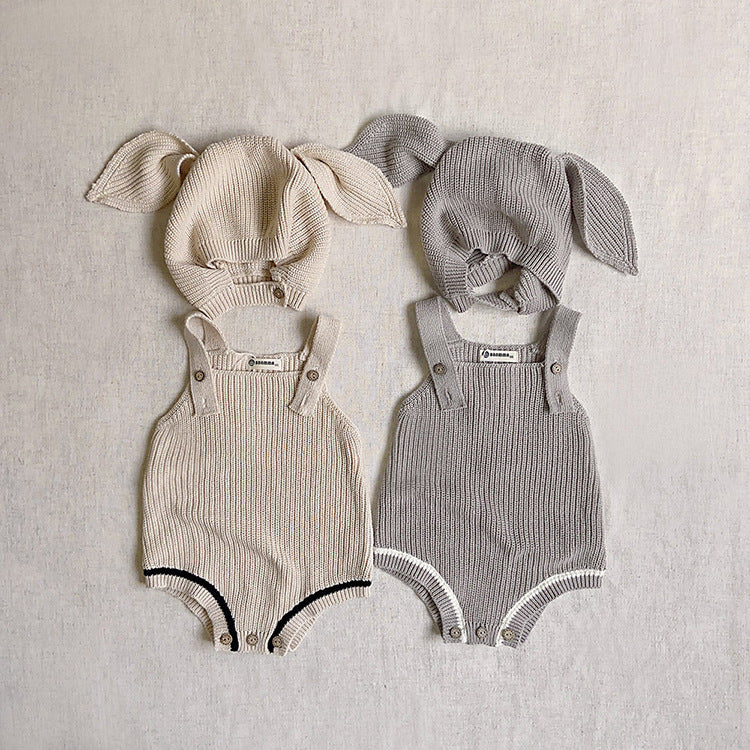 Set Maglia, Salopette e Cuffietta con Orecchie