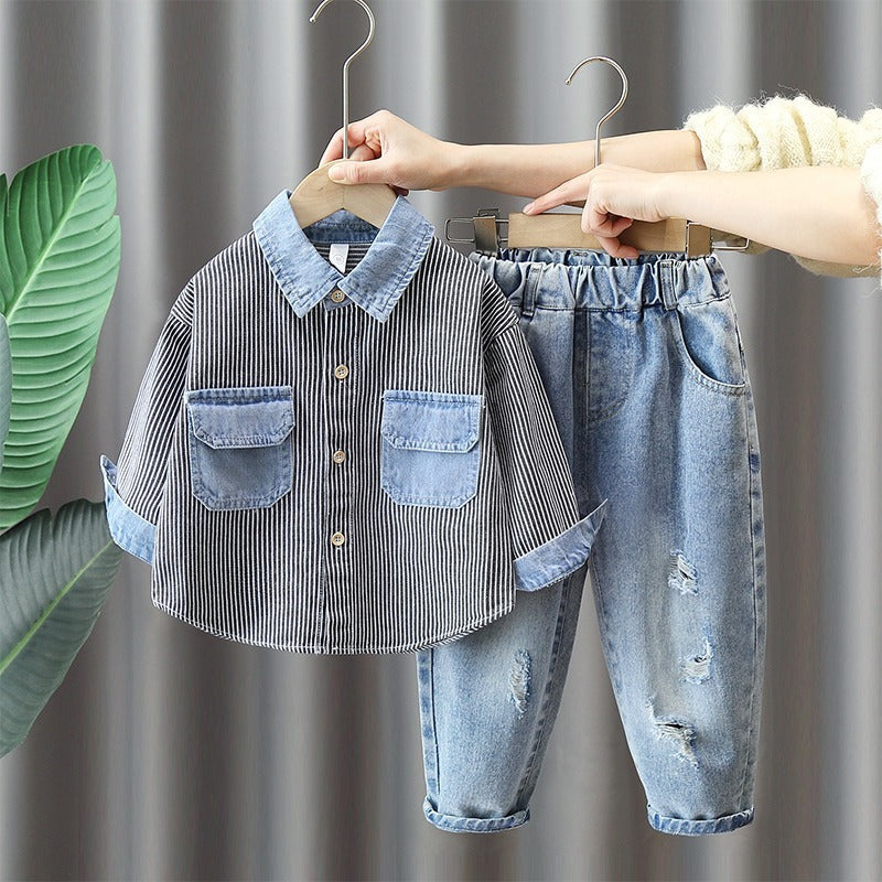 Set 3pz bimbo jeans Camicia e jeans