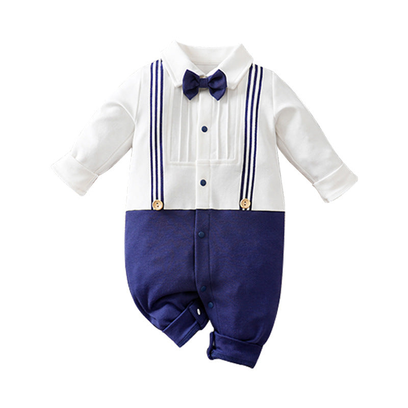 Tutina Bimbo Elegante da Cerimonia per Neonato con Papillon