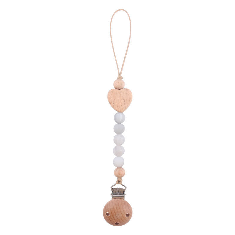 Catenina in Silicone e Legno Naturale con Clip