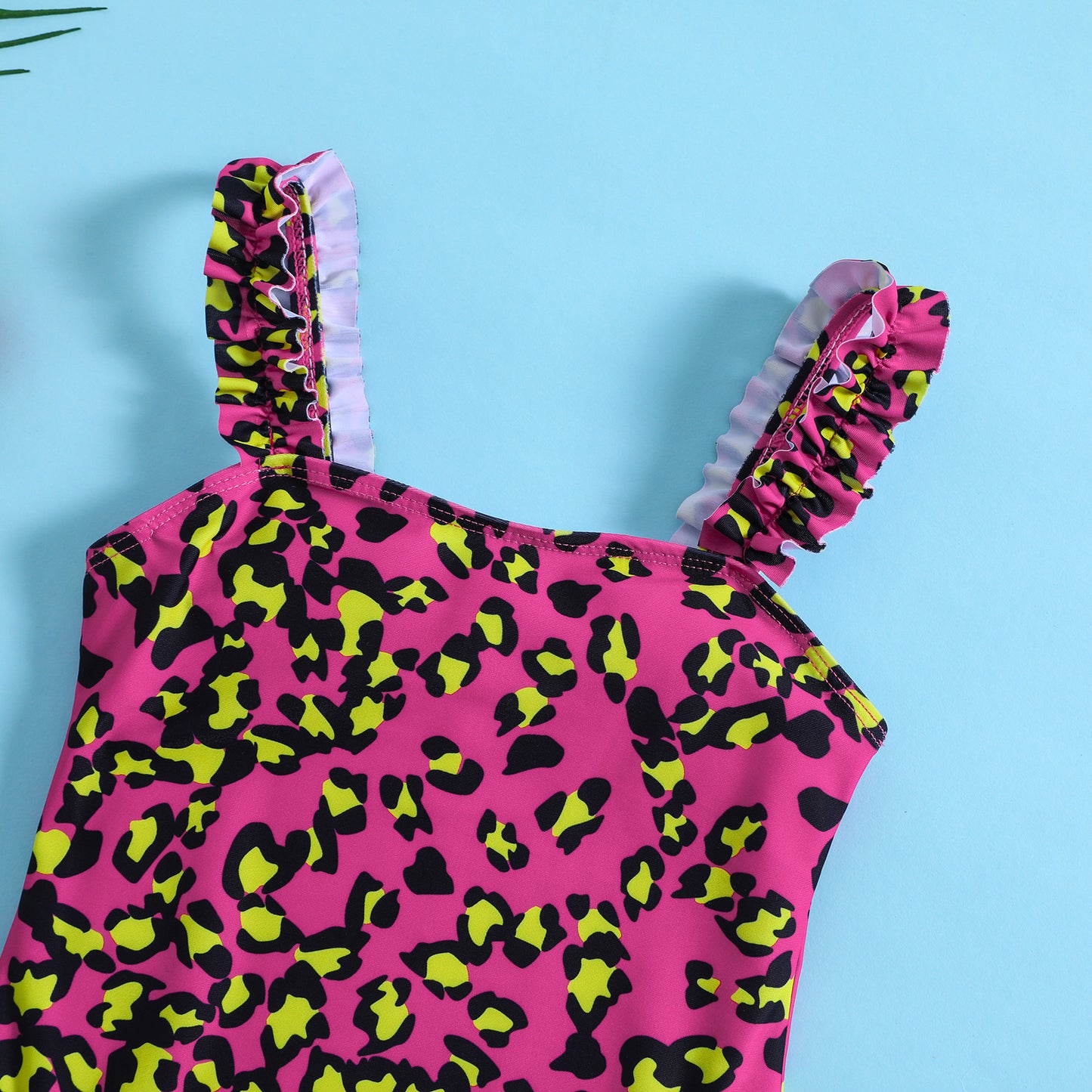 Costume intero bambina Stampa animalier fucsia