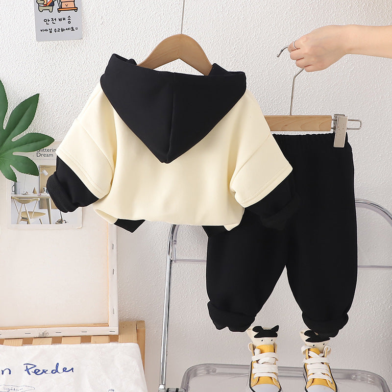 Completo Bimbo "Street Art" Felpa con Cappuccio e Pantaloni Grafici