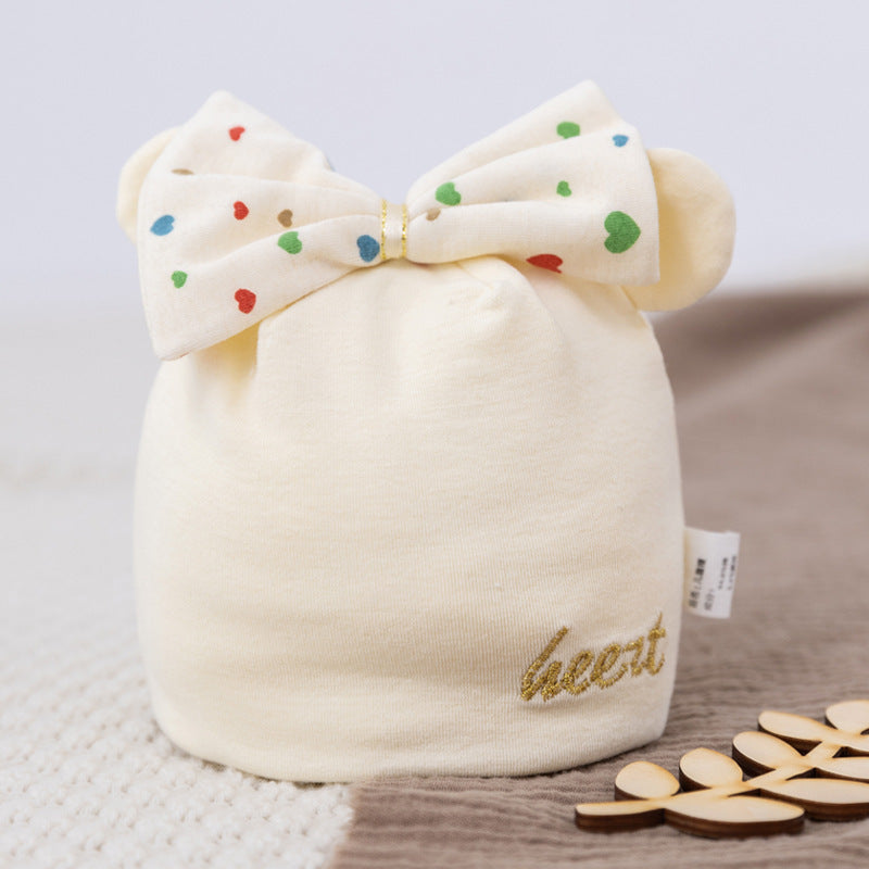 Cappellino Neonata con Fiocco