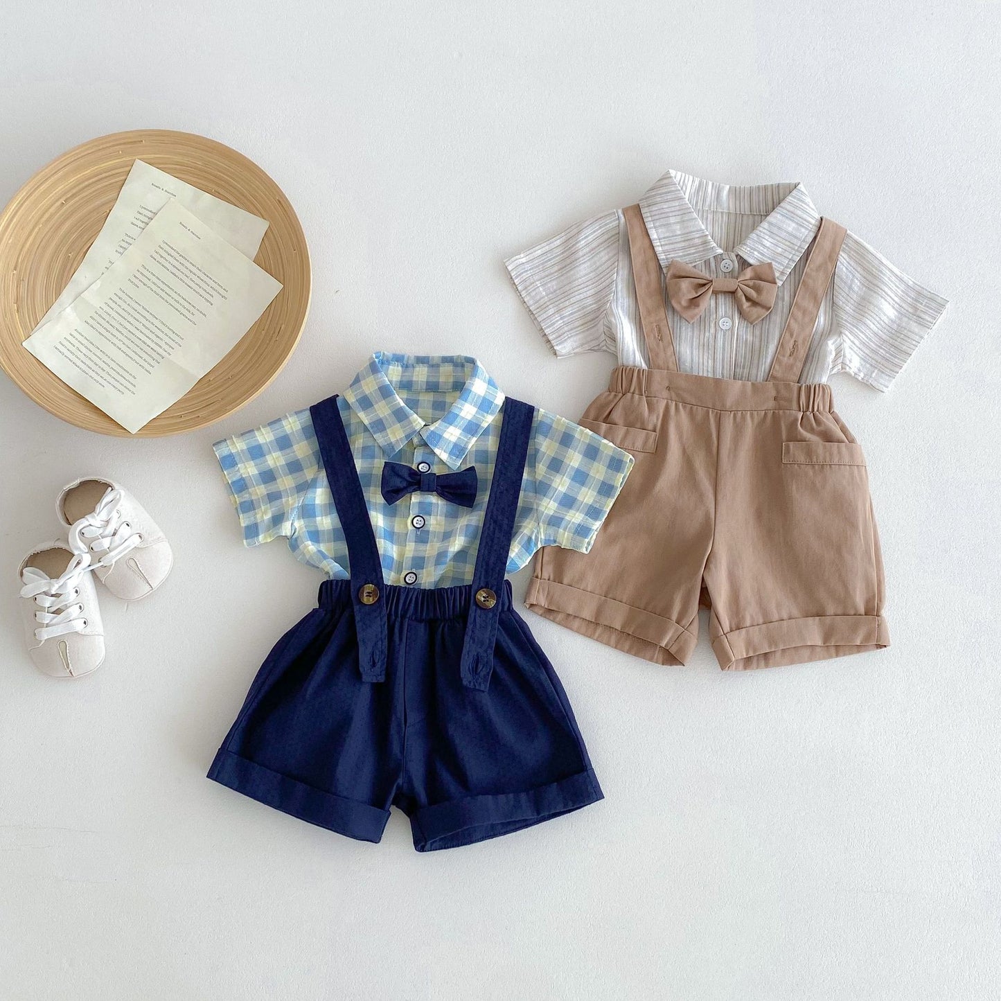 Completo Estivo Bambino salopette e camicia