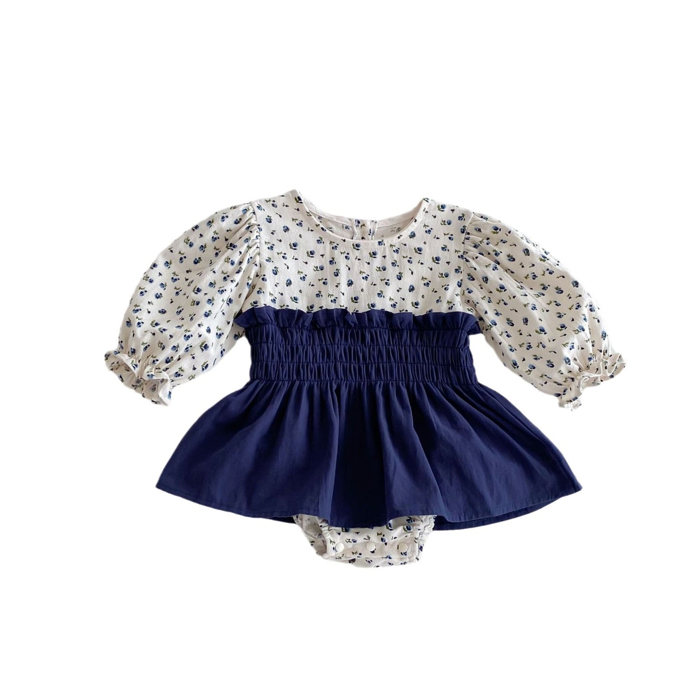 Body Vestitino a Fiori con Gonna Smock – Look Romantico per le Piccole Principesse