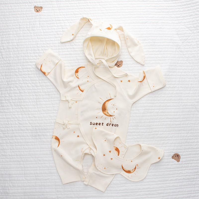 Coordinato Set Neutro Neonato/a Bimbo/ Bimba 3 pezzi – Sweet Dream Luna e Stelle