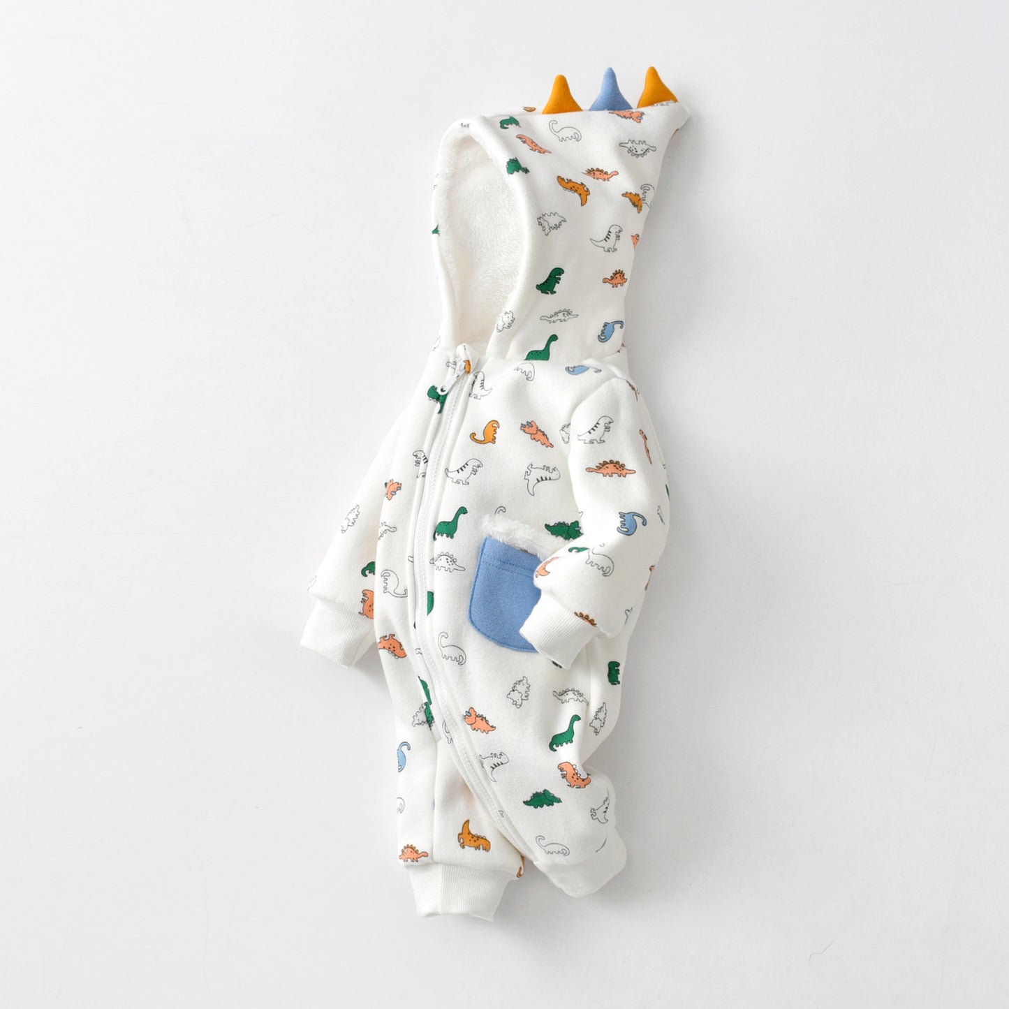 Tuta Invernale Neonato/ Bimbo con Cappuccio Dinosauro
