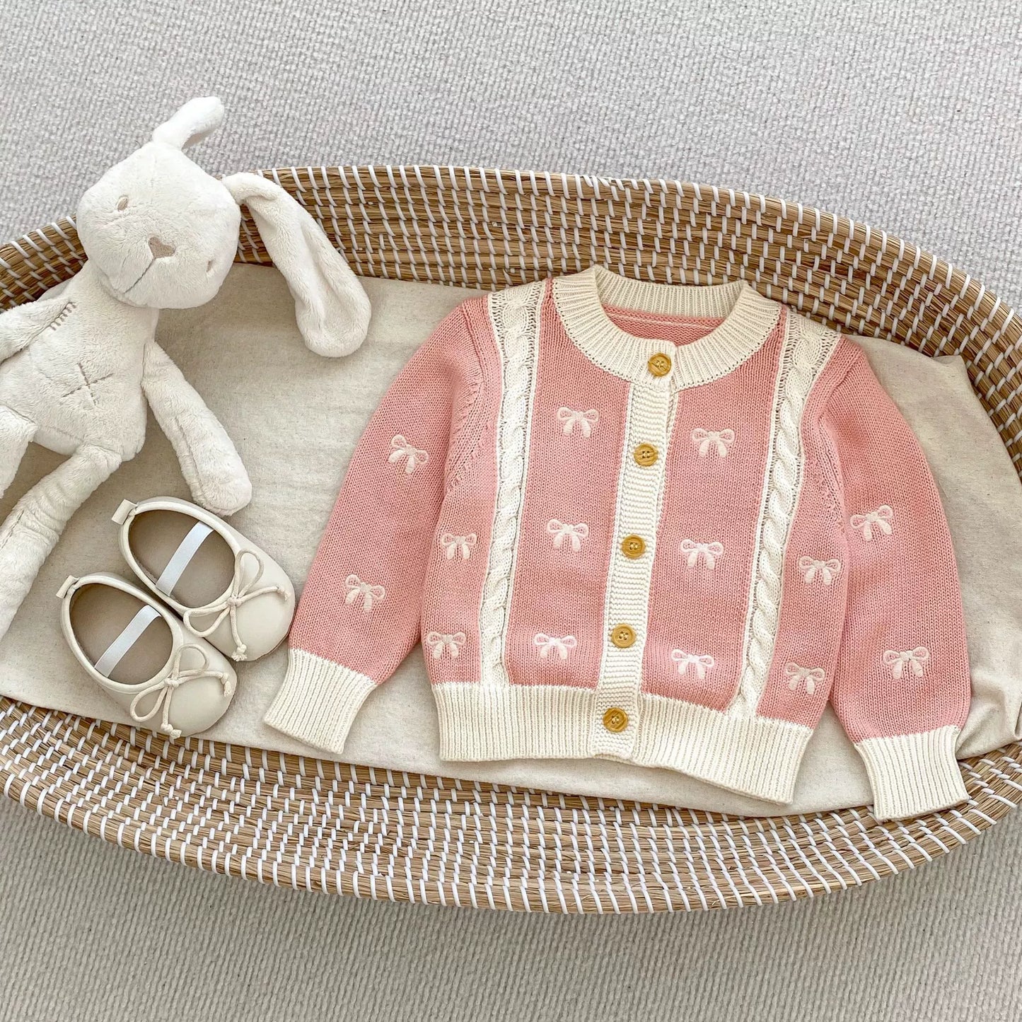 Bretelle o cardigan Bambina in Maglia - con Fiocchetti