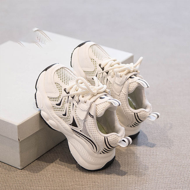 Sneakers Bambino Bianche con Rete Traspirante