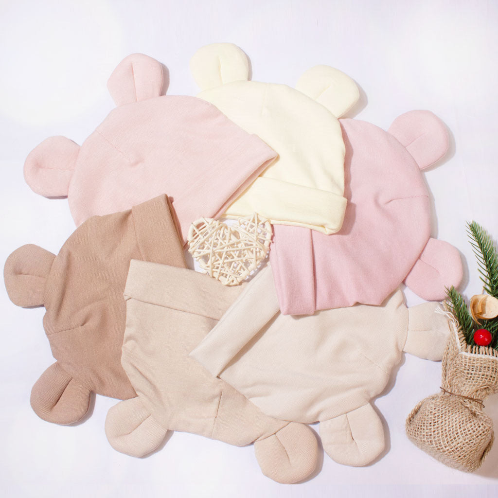 Cappellino Neonato in Cotone con Orecchie
