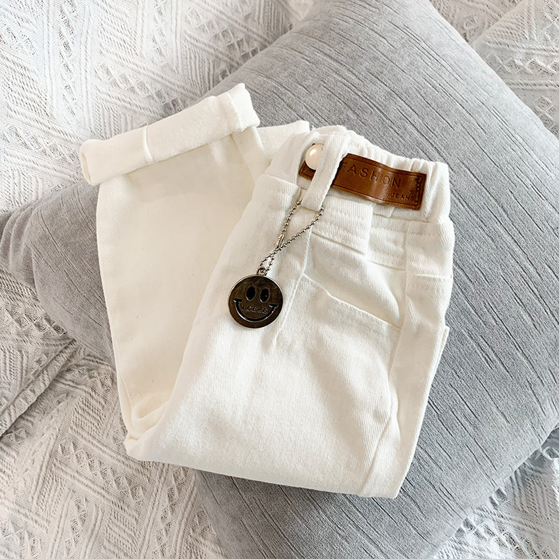 Jeans bimba bianchi elasticizzati