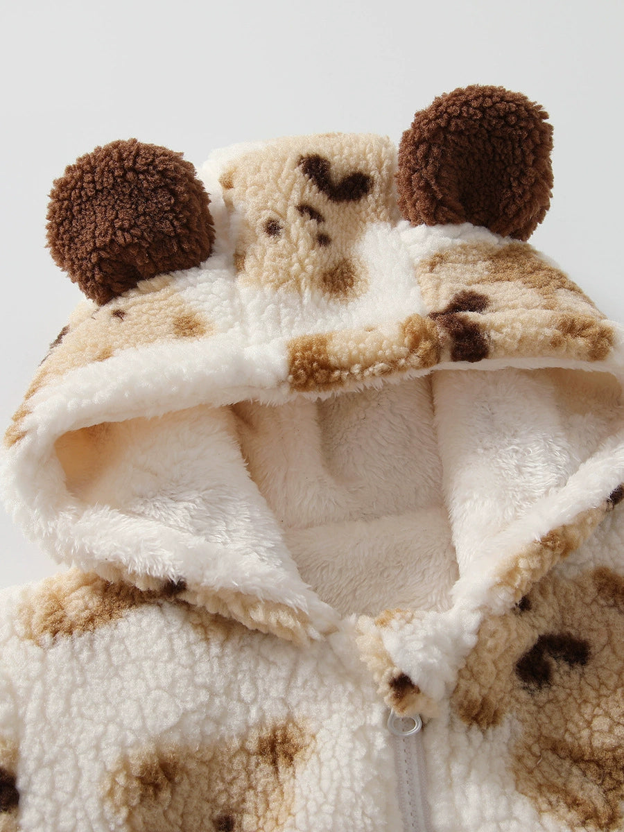 Felpa in Pile con Orsetti e Cappuccio con Orecchie – Unisex