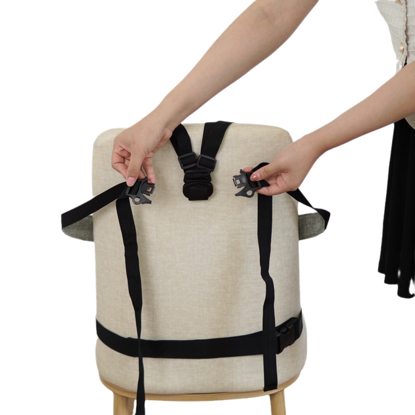 Seggiolino Portatile da Sedia Imbottito con Orsetto Ricamato