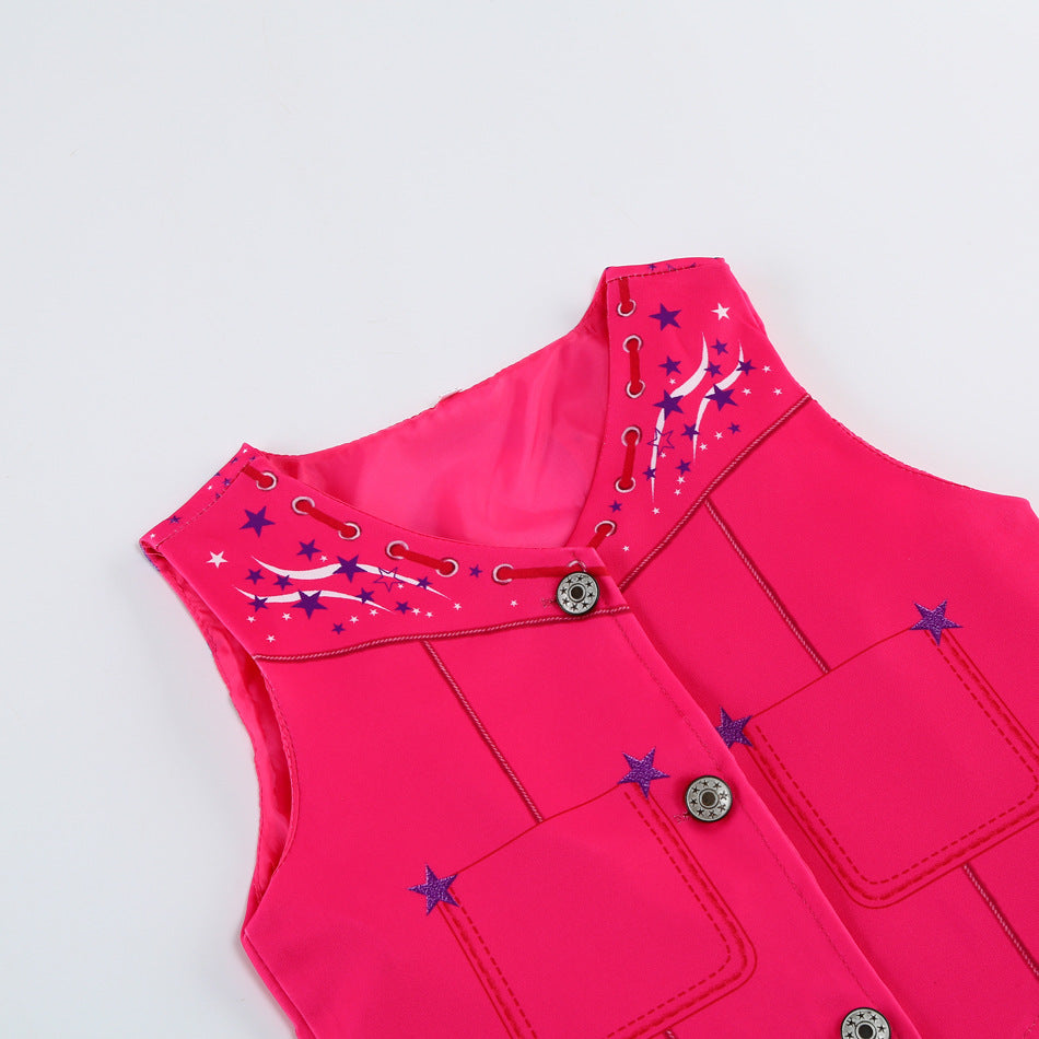 Costume Western Barbie Rosa con Accessori Completi