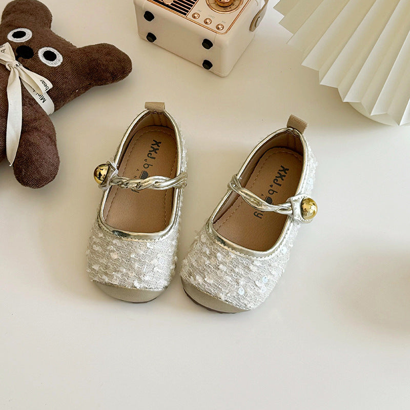 Ballerine Eleganti Bambina con Paillettes e Campanellino