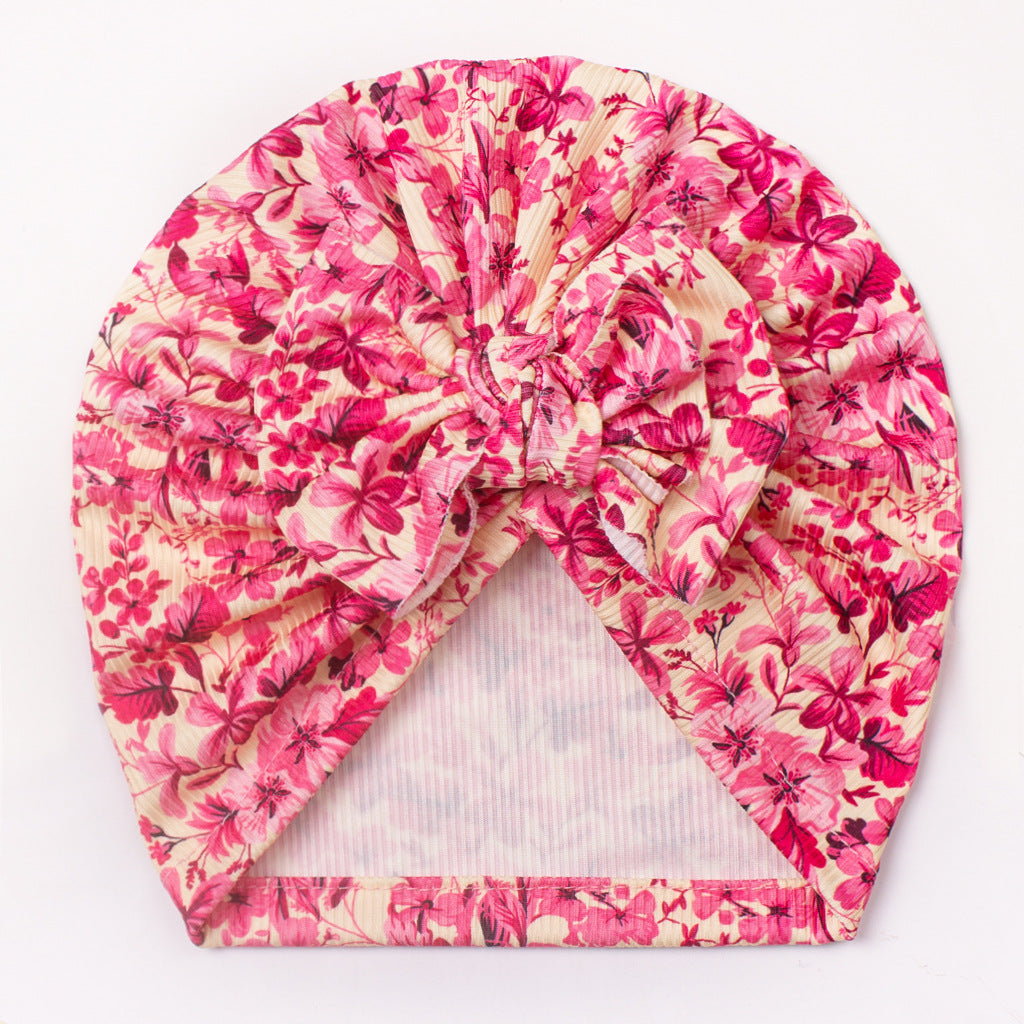 Turbante Neonata con Fiocco Floreale