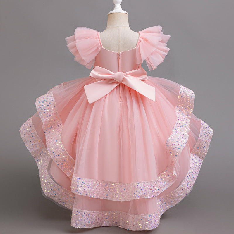 Abito da Cerimonia Bambina in Tulle e Paillettes