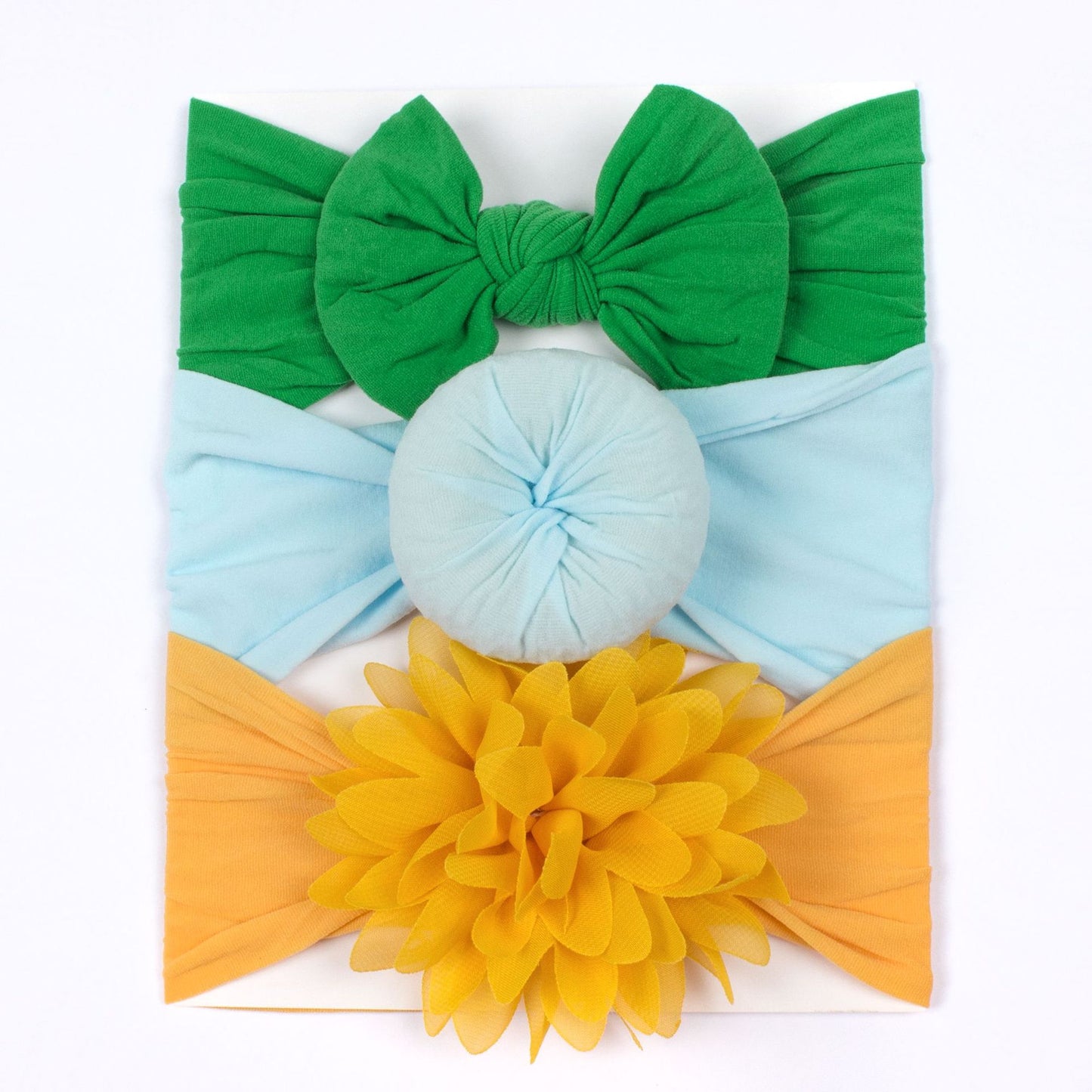 Set di Fasce e Cappellini per Neonati con Fiocco e Fiore