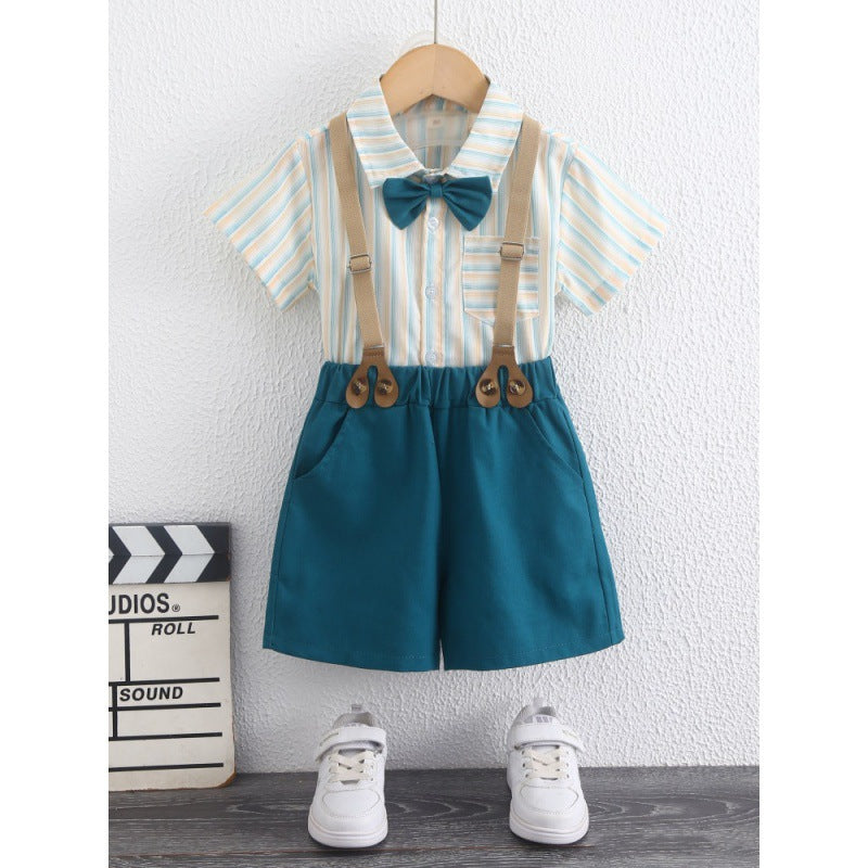 Completo Bimbo Elegante 3 Pezzi con Papillon e Bretelle