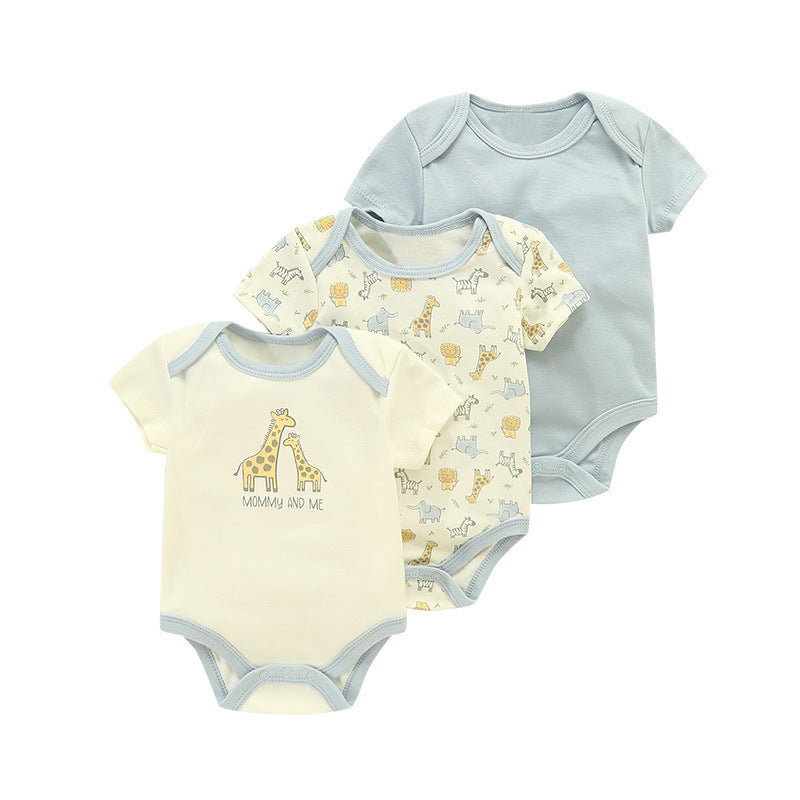 Set 3 Body Neonato in Cotone Fantasie Tenui e Naturali