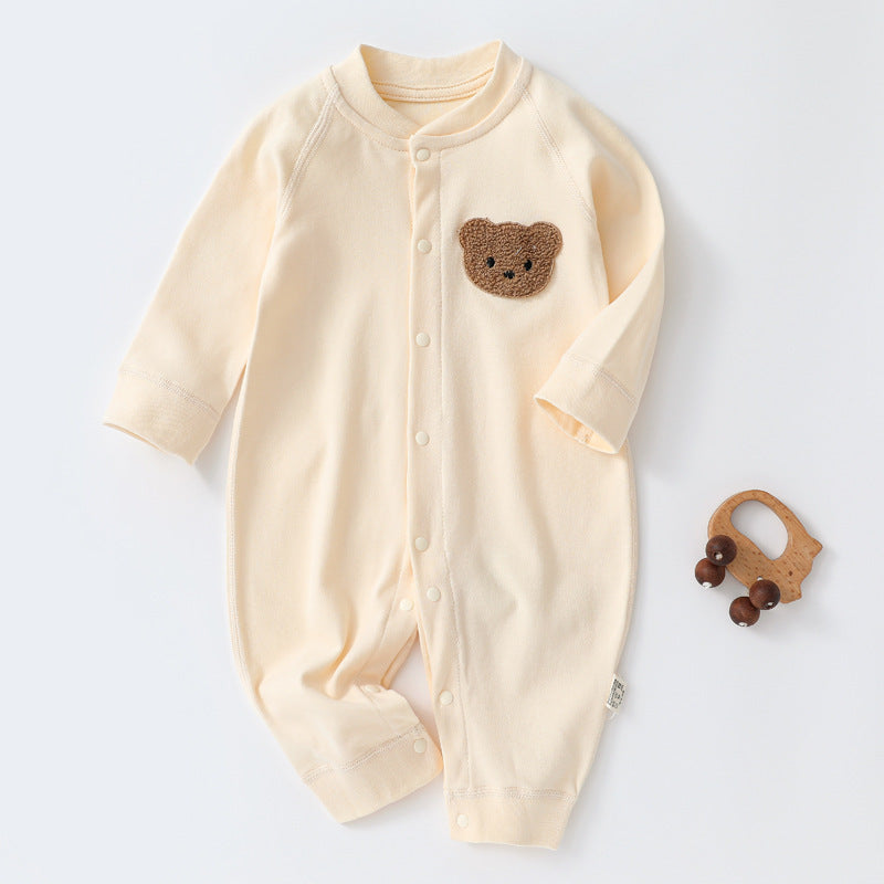 Tutina neonato panna con ricamo orsetto