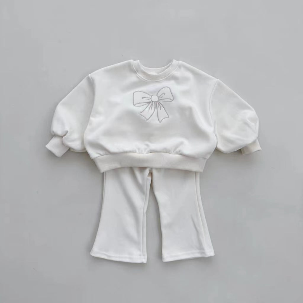 Completo Coordinato Bimba in Cotone Morbido con Fiocco