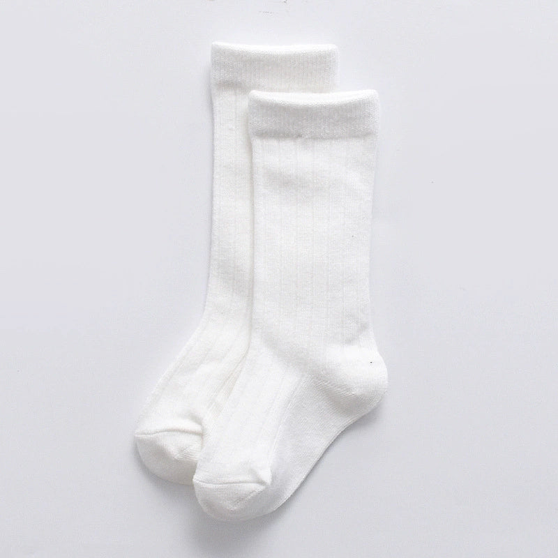 Calze lunghe in cotone a coste per bambini – Set colorato