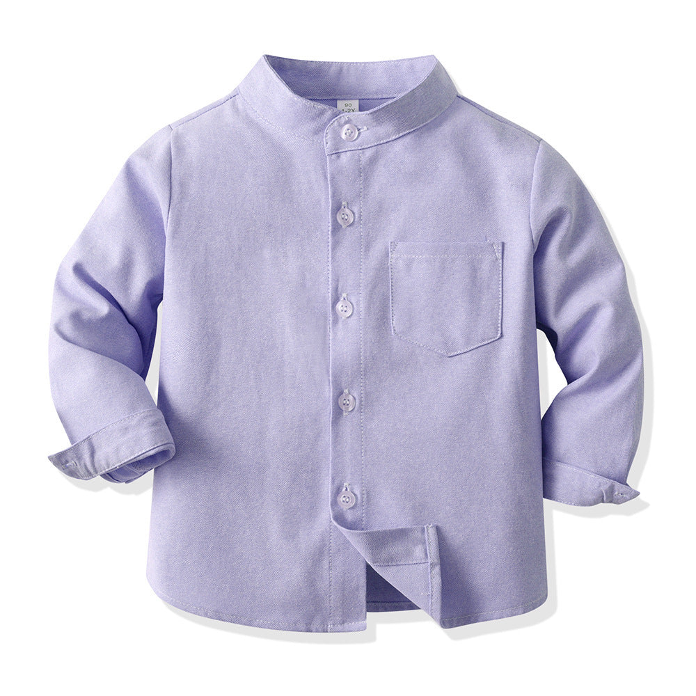 Camicia coreana bambino in cotone maniche lunghe