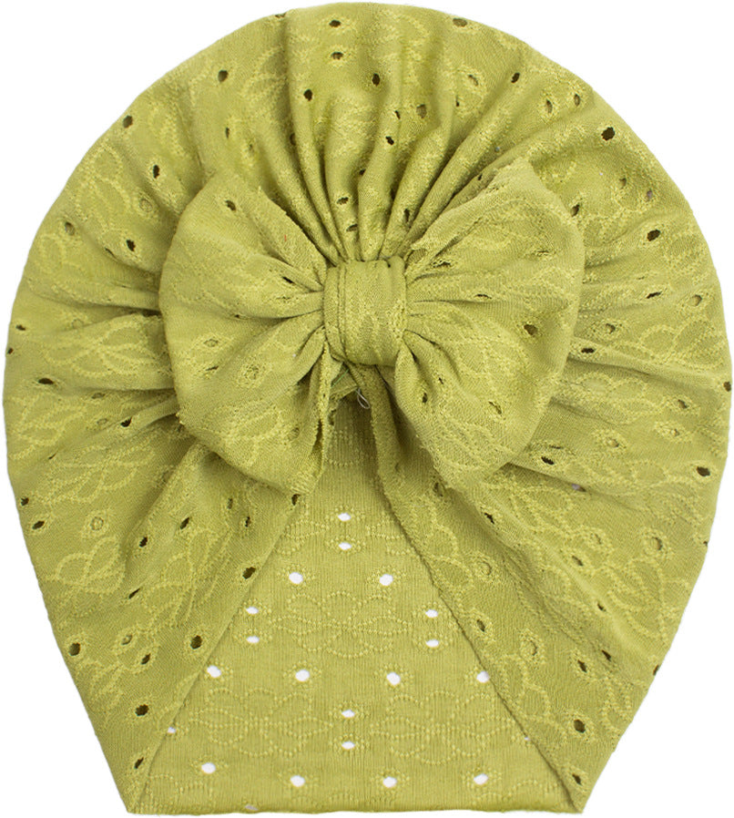 Turbante Neonata in Pizzo con Maxi Fiocco