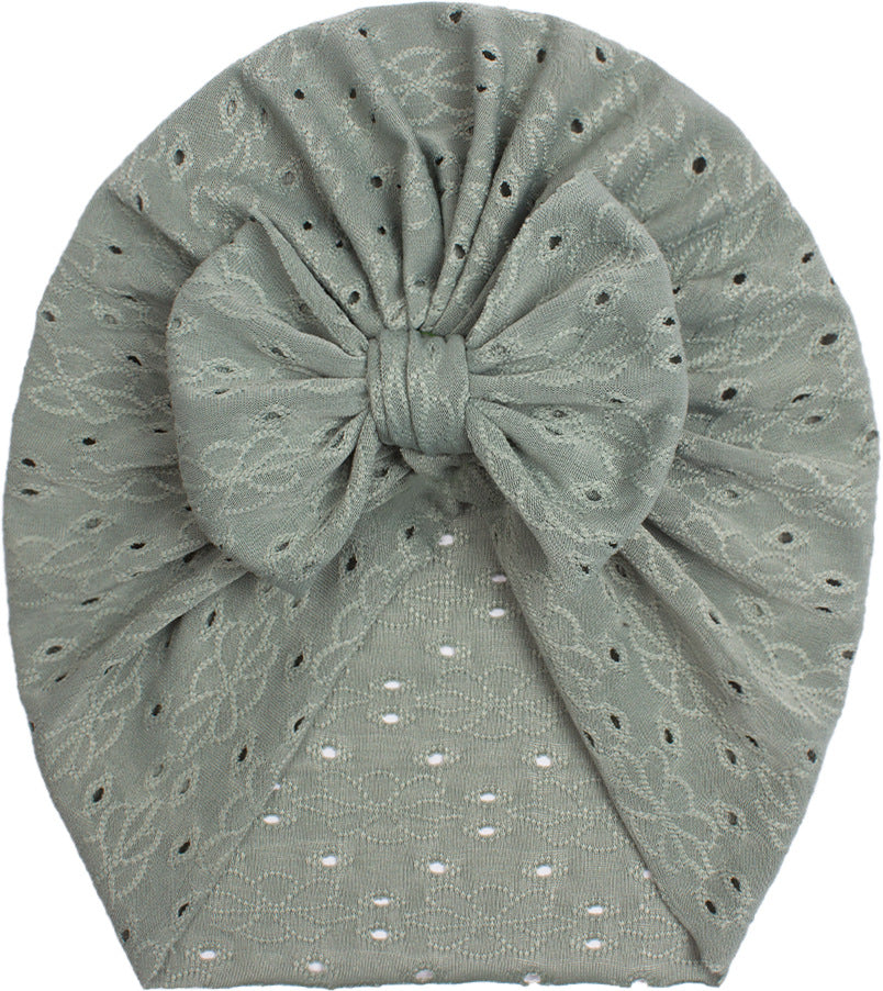 Turbante Neonata in Pizzo con Maxi Fiocco