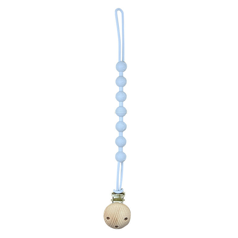 Catenina in Silicone con clip in Legno Naturale