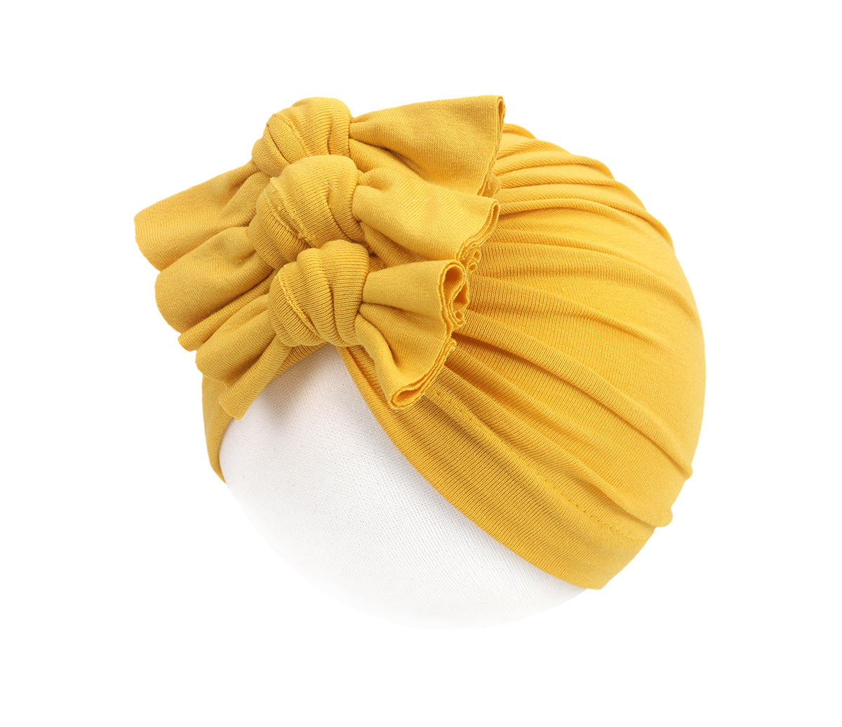 Turbante Neonato con Fiocco Cappellino Morbido in Cotone