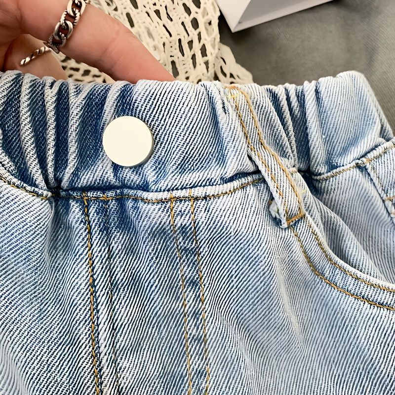 Bermuda in Denim Chiaro Bambino – Effetto Strappato