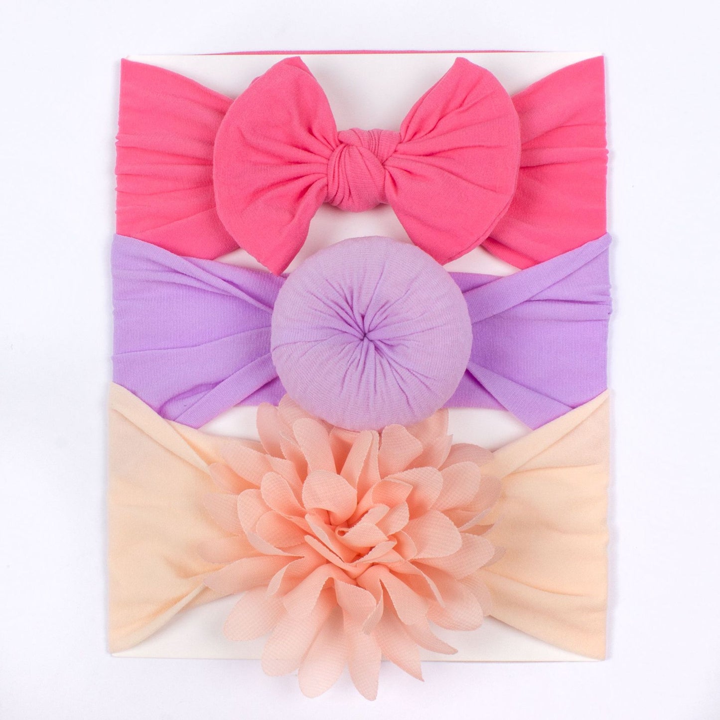 Set di Fasce e Cappellini per Neonati con Fiocco e Fiore