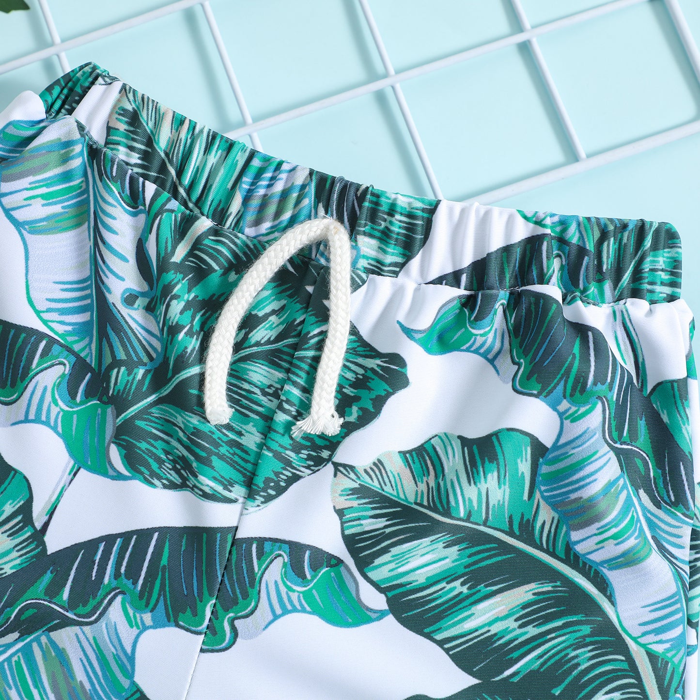 Pantaloncino da mare bambino Fantasia Foglie Tropicali