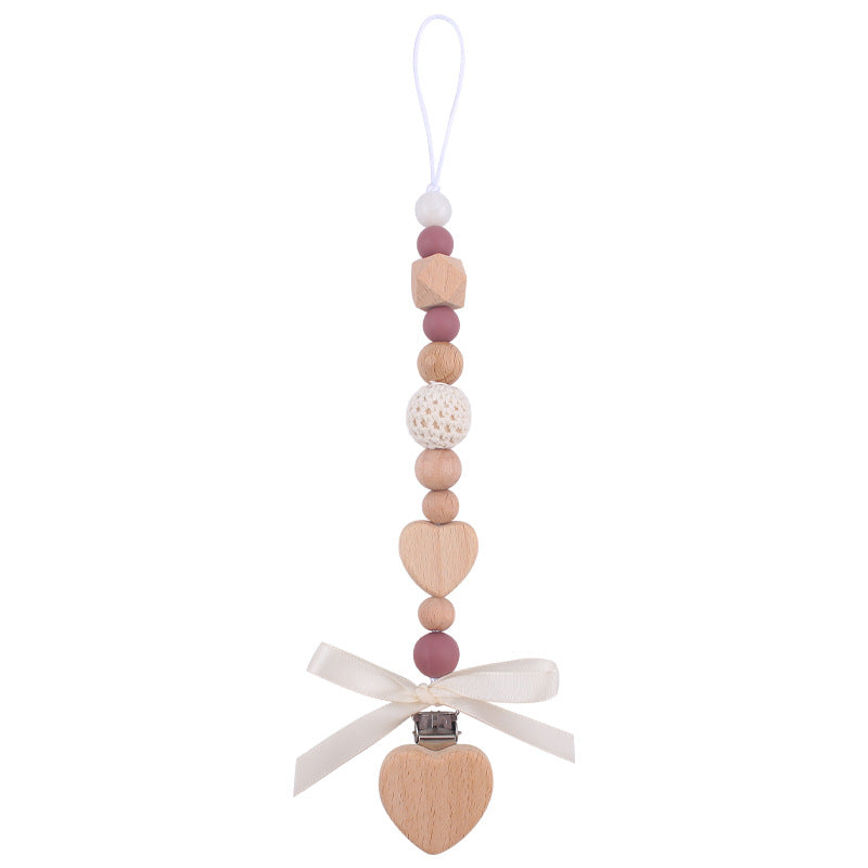 Portaciuccio in Legno e Silicone - Design Elegante con Fiocco