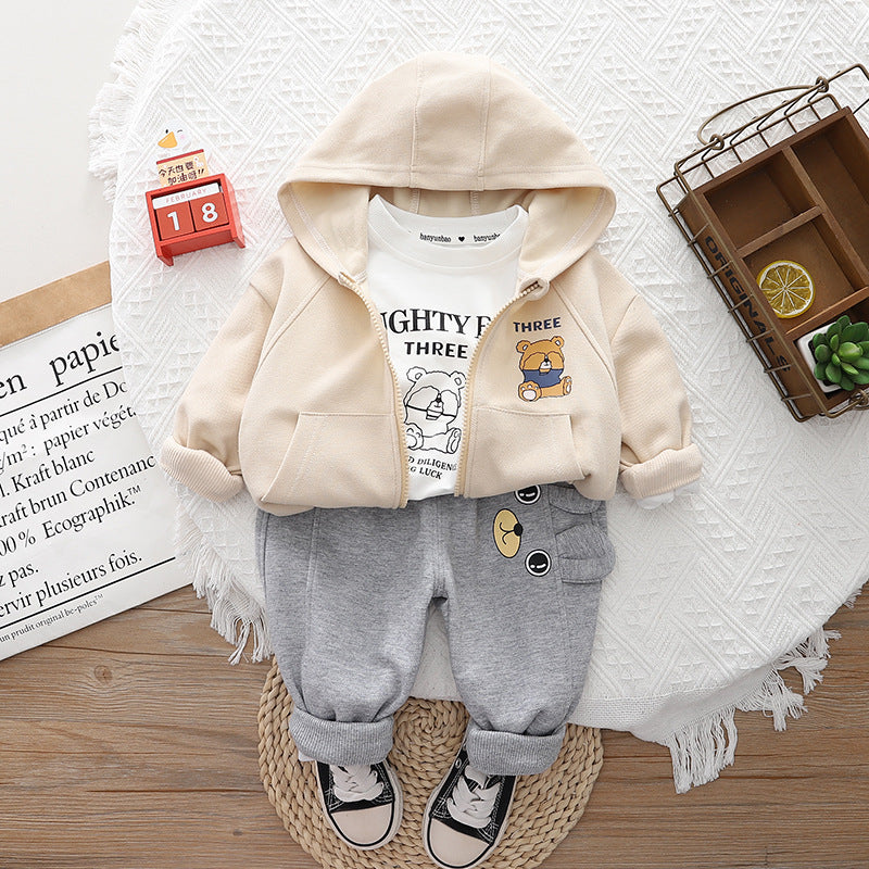 Completo Bimbo "Urban Memories" Giacca Jeans Nera, T-shirt e Pantaloni