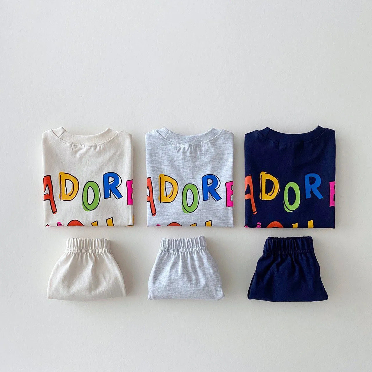 Coordinato estivo “Adore You” in cotone 2 pezzi