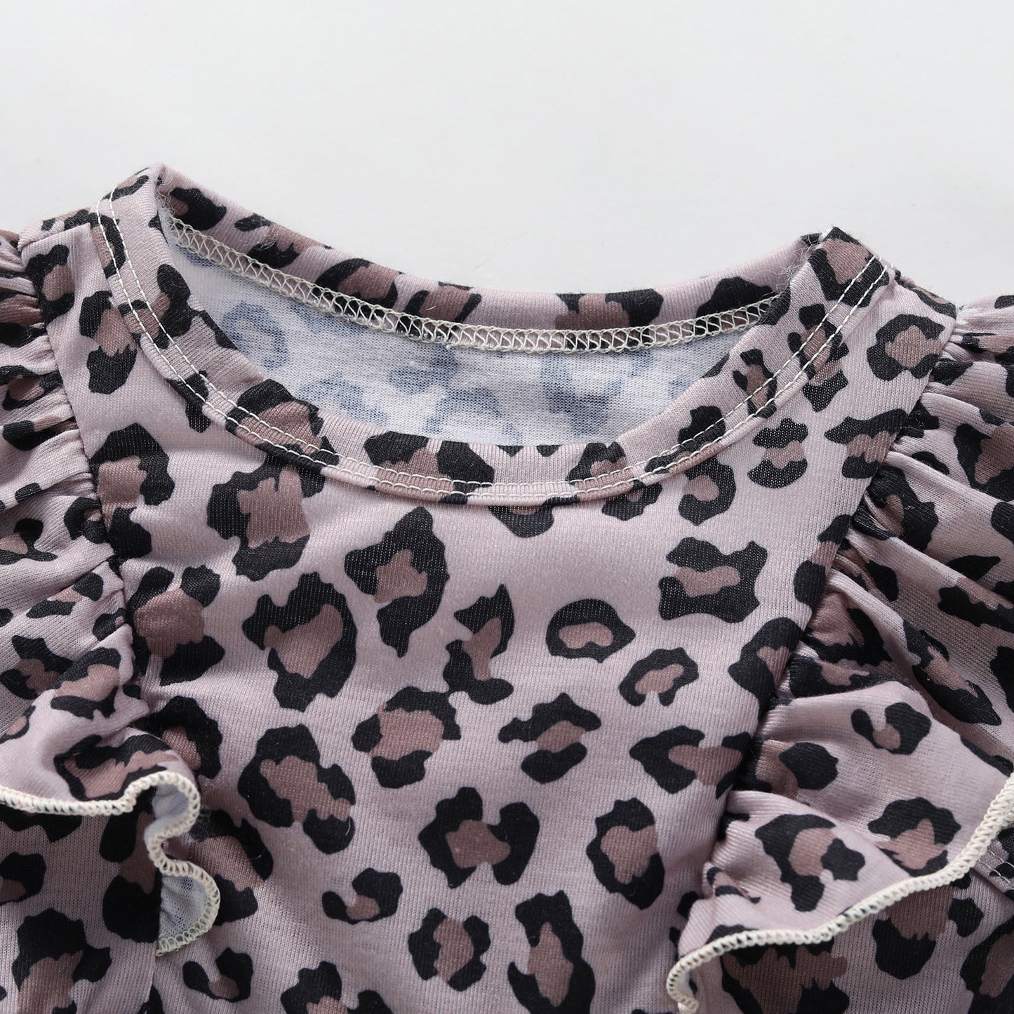 Tutina Estiva Neonata con Gonna e Fascia – Stampa Leopardata