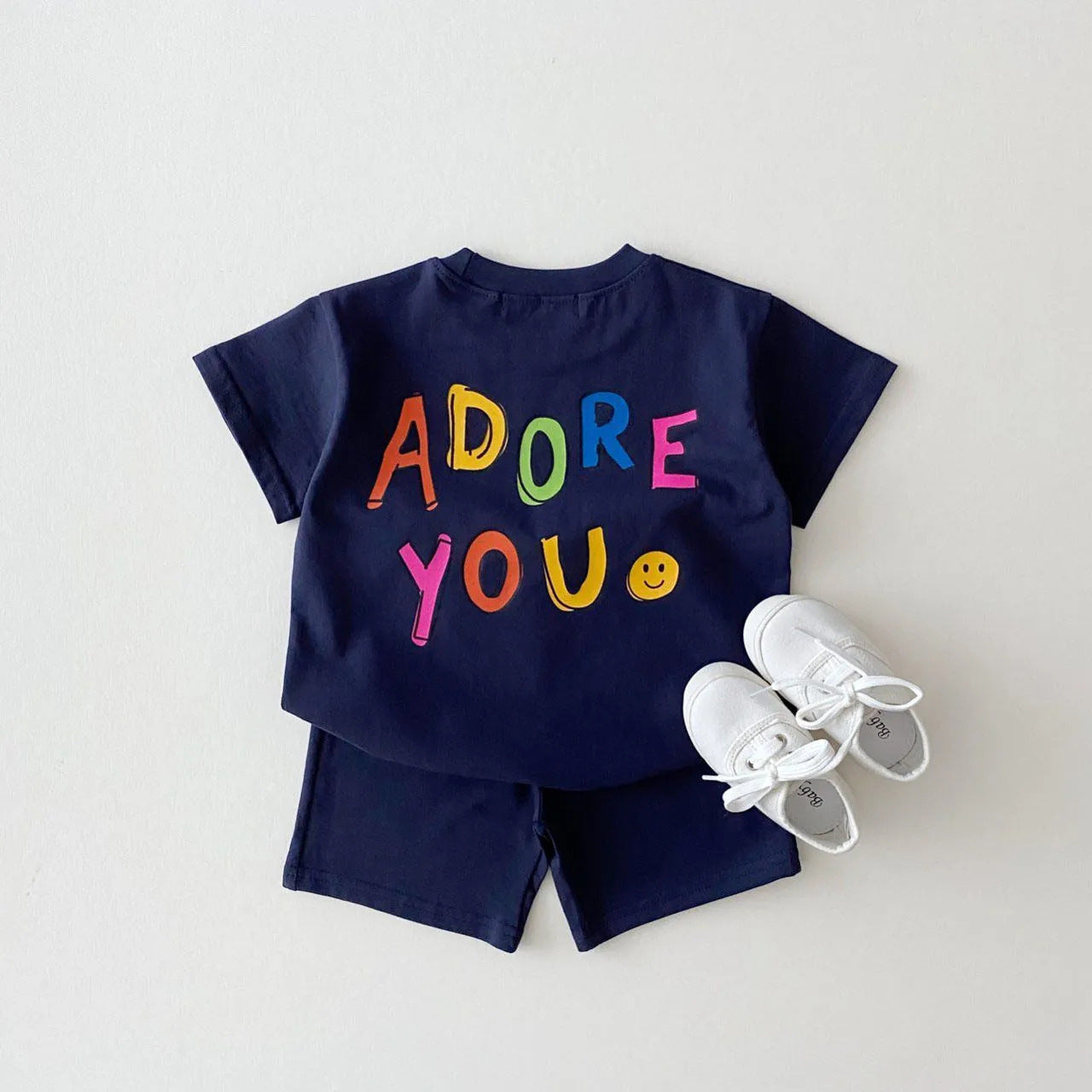 Coordinato estivo “Adore You” in cotone 2 pezzi