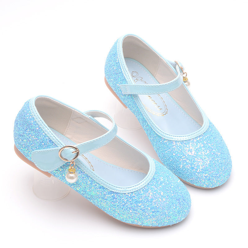 Ballerine Glitter Bambina con Cinturino e Perla