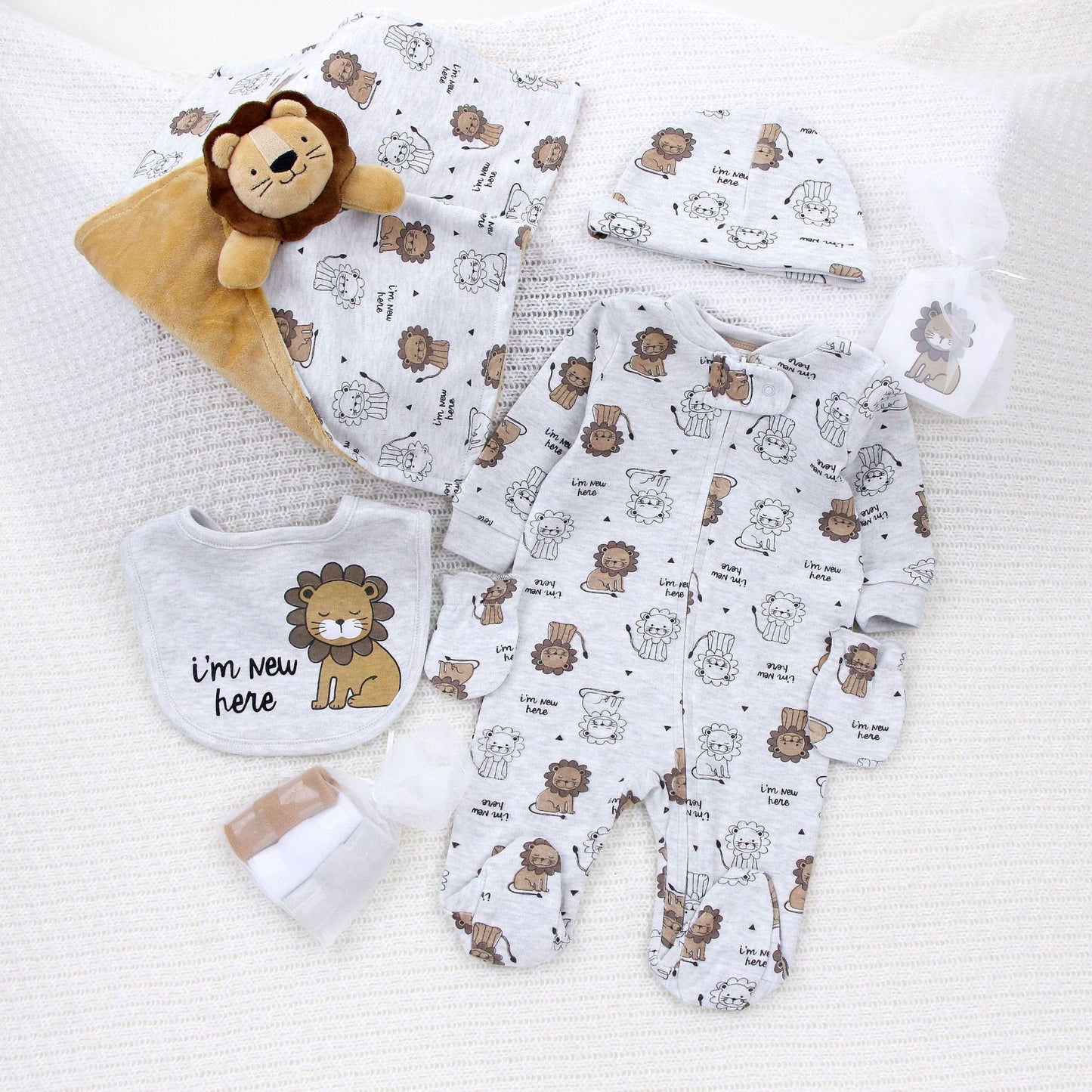 Set Nascita Neutro Bimbo/Bimba 6 Pezzi 100% cotone