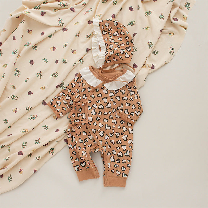 Coordinato Set Neonata/ Bimba 2 pezzi – Cuori animalier con colletto