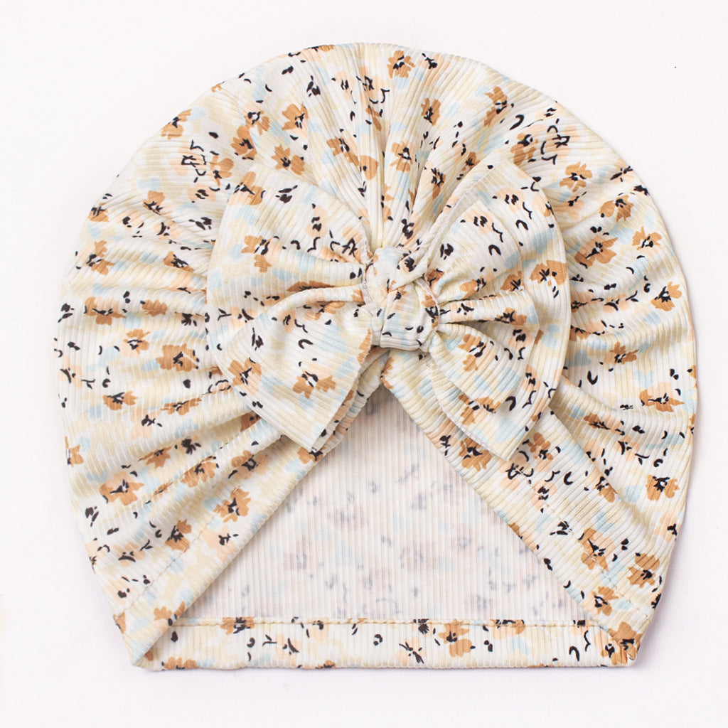 Turbante Neonata con Fiocco Floreale