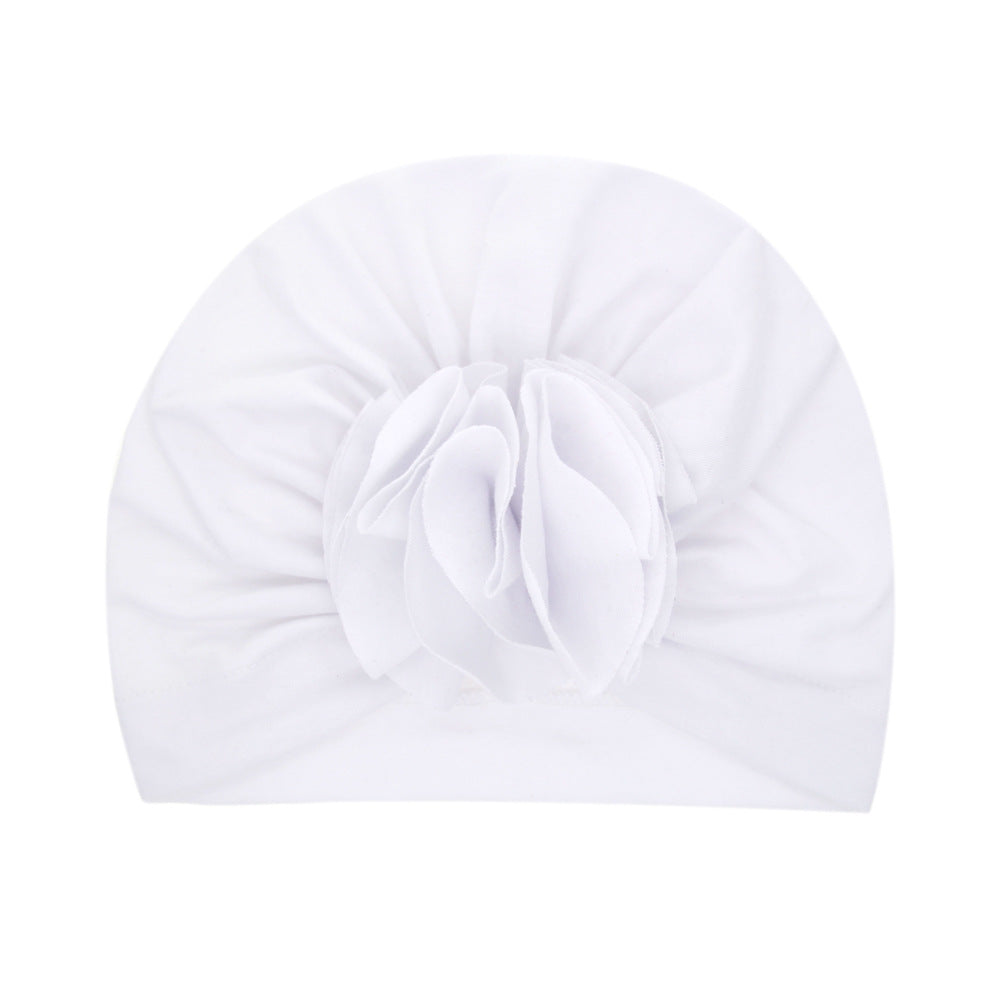Turbante Neonato con Fiore Cappellino in Cotone Morbido